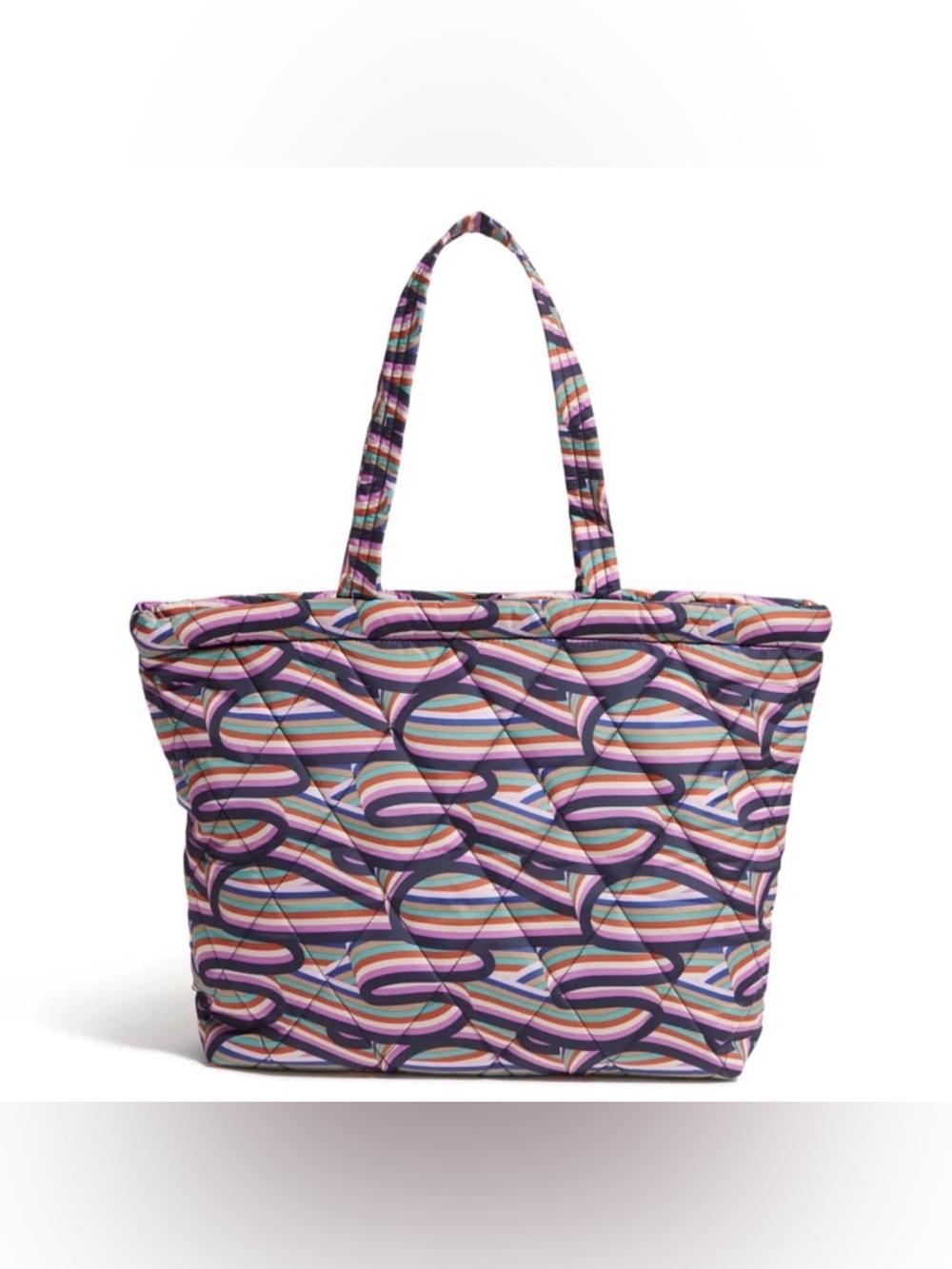 Patterned Purple Multi-Color Quilted Tote Bag
